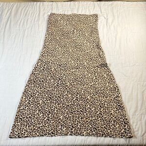 Anthropologie Leopard Print Strapless Maxi Dress - Chic Animal Print Size Small
